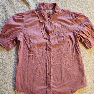 Puff sleeve button up shirt